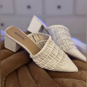 White airy small healed slip ons